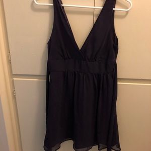 Purple dress with tie at waist